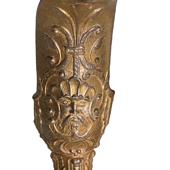 Early 20th Century Victorian Mantle Ewer. Hand Painted Art Glass Body. 16”x 7” - Picture 9 of 13